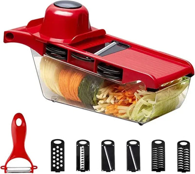 10 In 1 Mandoline Multi-functional Vegetable Cutter | Manual Potato Peeler, Carrot, Cheese, Grater Dicer - ROYAL SUPER