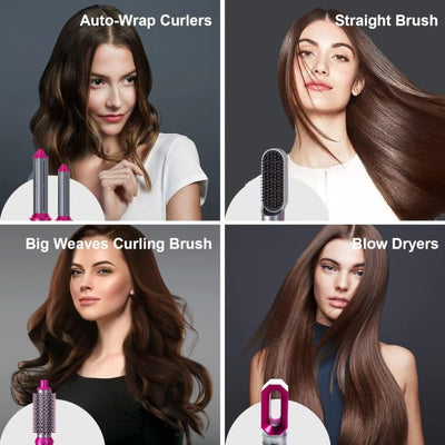 5 In 1 Hair Dryer Hot Air Brush Hair Volumizer Straightener And Curler