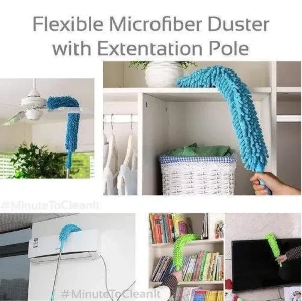 Flexible Micro Fiber Duster With Telescopic Stainless Steel Handle For Fan Cleaning Specially - ROYAL SUPER