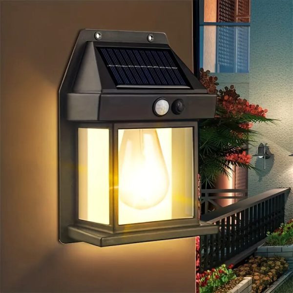 New Solar Tungsten Filament Lamp Outdoor Waterproof Intelligent Induction Wall Lamp Courtyard Garden Villa Lighting Night Light - ROYAL SUPER